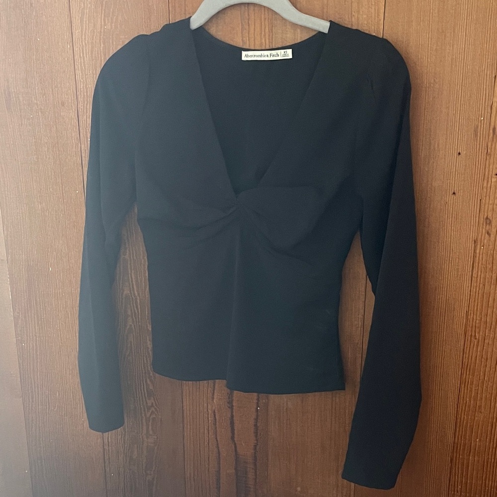 Abercrombie & Fitch Black V-Neck Blouse